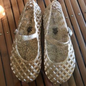 Little girl sparkly jelly shoes
